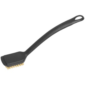 Spazzola per grill piccola Outdoorchef con setole in ottone e raschietto per la pulizia.