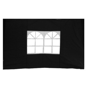 Parois latérales noires avec fenêtre pour tonnelle pliante, 300x200 cm, lot de 2.
