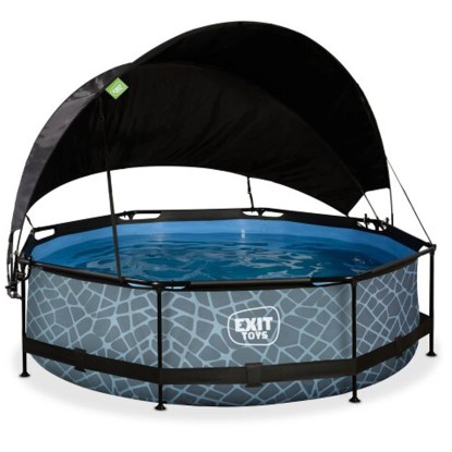 Exit Pool Stone Grau Ø 300 cm / Höhe 76 cm inkl. Pumpe und Sonnenschutz