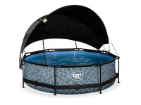 Exit Pool Stone Grau Ø 300 cm / Höhe 76 cm inkl. Pumpe und Sonnenschutz