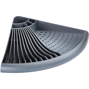 Scolapiatti angolare grigio Wenko (9x50x35cm) per angoli cucina.