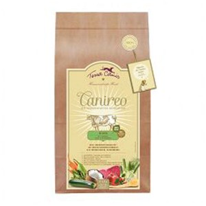Terra Canis Canireo Alimento secco per cani senza cereali con manzo, 5 kg. Sacchetto con illustrazione di manzo, verdure ed erbe.