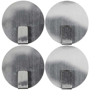 4er-Set silberne Magnethaken, ø 3,5 cm, für Whiteboards, Magnettafeln und mehr.
