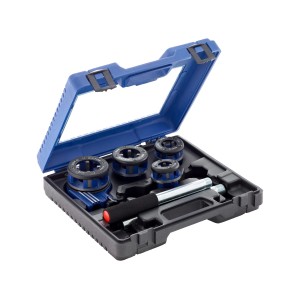 Coffret de filières LUX Comfort, 7 pièces dans une mallette bleue. Jeu de tarauds et filières.