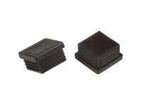 Rohrstopfen eckig Schwarz 40 x 40 mm / 4 Stk.