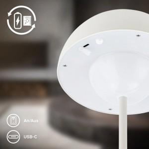Briloner Lampada tavolo LED Kugle dimmerabile Bianco opaco 250 lm / Ø 16 x 29 cm