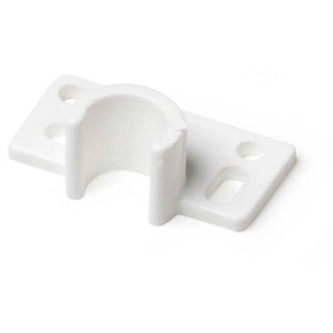 Support de tuyau Müllex blanc (lot de 2) pour équipement de meubles, 16x6x1,6 cm.
