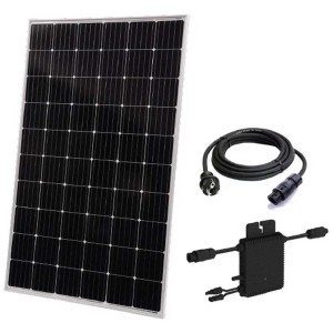 Technaxx Impianto solare da balcone TX-212 / 300 W con modulo solare, inverter e cavo.