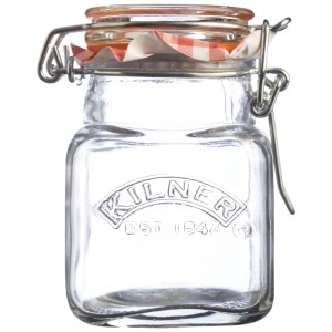 Barattolo Kilner, trasparente, 70 ml, per spezie e alimenti, con chiusura a clip.
