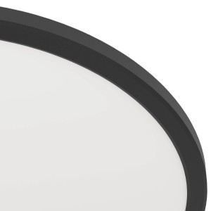 Dettaglio: Lampada da soffitto a LED rotonda bianca Eglo Expert Minerario con bordo nero.