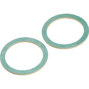 Due guarnizioni in fibra, Ø 35/45 mm, per impianti sanitari.
