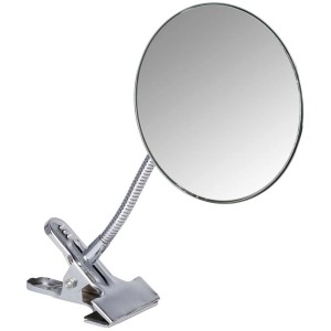 Miroir de maquillage à clip Wenko avec grossissement 5x, Ø 15 cm, en acier chromé.