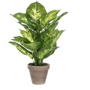 Mica Decorations Dieffenbachia, pianta artificiale verde-gialla, Ø 30cm, in vaso Stan.