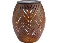 Solar-Tischleuchte Blattmuster LED Braun Ø 12,5 cm / Höhe 15 cm