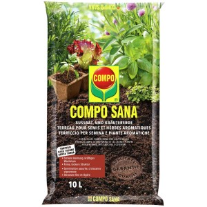 Terreau semis et herbes aromatiques Compo Sana, sac de 10 litres pour semis et culture.