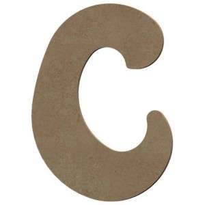 Gomille figura in MDF lettera C, naturale, 5,5x8cm, per bricolage e decorazioni.