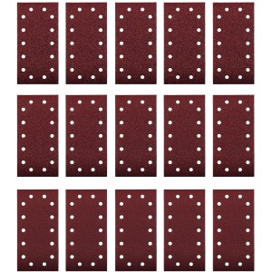 Lot de 15 feuilles abrasives Einhell Q-Stick pour ponceuses vibrantes. Papier abrasif perforé.