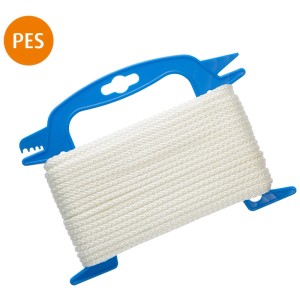 Corda Conacord, Ø 4 mm, 20 m, bianca, su bobina blu. Poliestere, intrecciata.