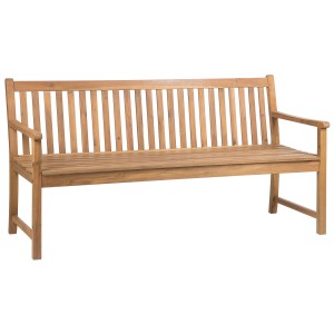 Banc de jardin Beliani Vivara en acacia, couleur bois clair, largeur 180 cm.