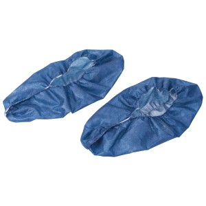 Sur-chaussures bleues LUX, 10 pièces, taille universelle avec élastique pour protection et propreté.