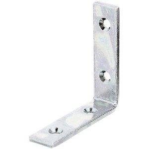 Angolo per travi in acciaio zincato, 80x20x80 mm, con fori per viti per costruzioni in legno.