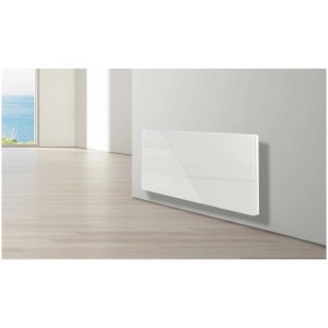 Sonnenkönig Konvektor Glaskon 2000, un radiatore elettrico bianco e piatto montato a parete.