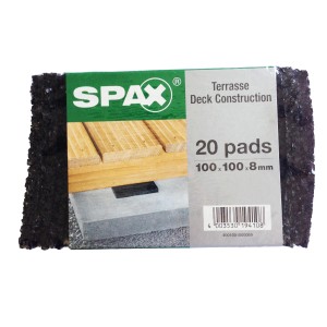 Cales de terrasse Spax 8 mm, 20 pièces, pour protéger la sous-structure de l'humidité.