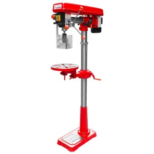 Trapano a colonna Holzmann SB3116RHN, trapano da banco rosso con funzione radiale e protezione.