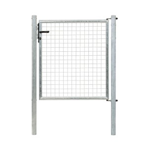 Portillon simple en treillis ondulé galvanisé à chaud, 100x100 cm, pour clôtures de jardin.