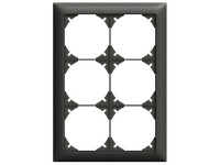 Feller Unterputz-Abdeckrahmen EdizioDue Schwarz Gr. 3 x 2