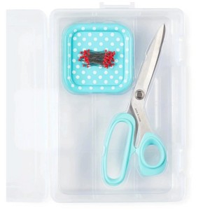 Prym Starterset Cucito Love Turchese con forbici e puntaspilli in scatola trasparente.