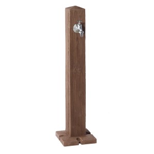 Colonna d'acqua Garantia Wood Darkwood con rubinetto cromato per il giardino.