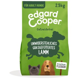 Edgard & Cooper cibo secco per cani adulti al agnello, sacco da 2,5 kg. Ricetta senza cereali con agnello.
