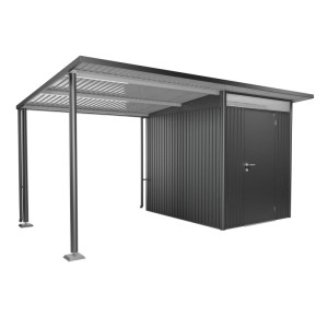 Auvent latéral Biohort pour abri de jardin AvantGarde A2/A6, taille L, gris foncé métallisé.