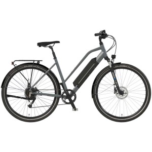 Prophete E-Bike Damen Trekking Entdecker 1.0, 28 Zoll, Silber matt. Trekkingrad mit 8-Gang Schaltung.