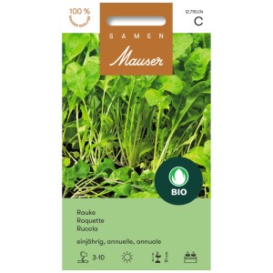 Semences de roquette annuelle bio pour salades épicées. Cultivez au jardin ou sous serre.