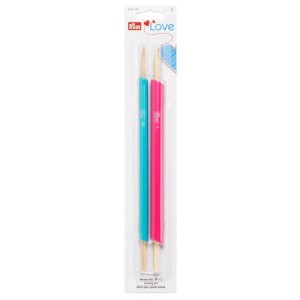 Set per girare Prym Love M/L, 2 pz, turchese e rosa, per girare facilmente tubi di tessuto.