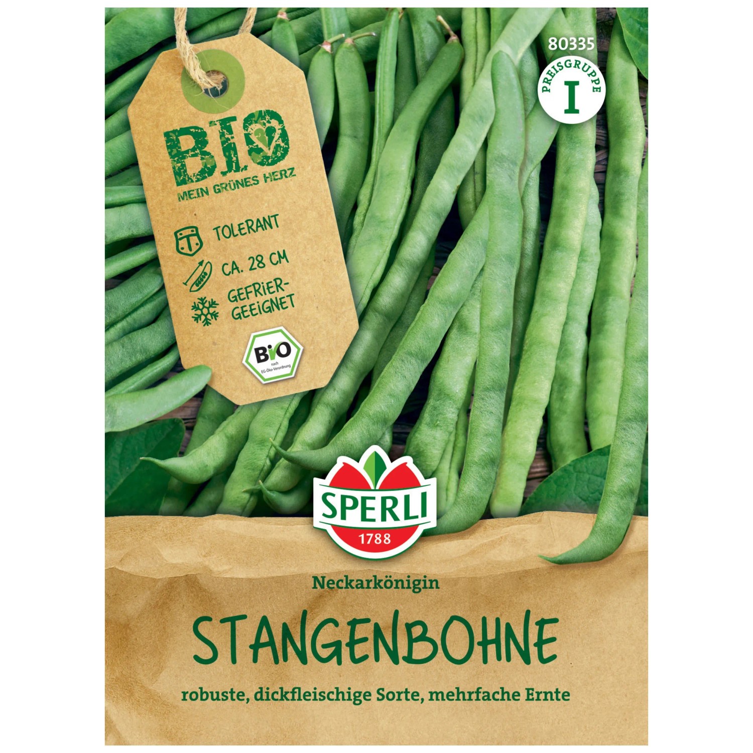 Sperli Saatgut Stangenbohne Neckarknigin Bio 13-18 Stangen