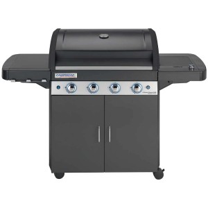 Campingaz Barbecue a gas 4 Series Classic EXS Dark con 4 bruciatori, fornello laterale e carrello.
