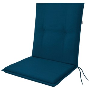 Cuscino blu Doppler Flair per sedia da giardino a schienale basso, 48x100 cm, con lacci.