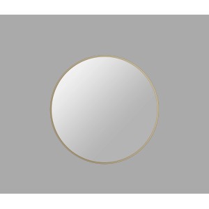 Specchio di design rotondo DSK Picasso, Ø 50 cm, con cornice in alluminio dorato.