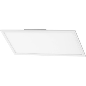 Panneau LED Telefunken nickel mat, rectangulaire, surface lumineuse blanche, idéal pour l'intérieur.