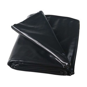 Telo per laghetto in PVC nero Heissner, 6x5 m, spessore 1 mm, piegato.