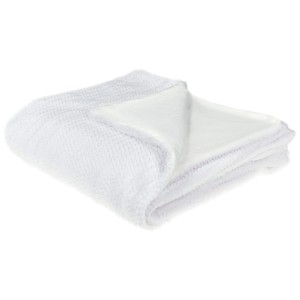 Coperta bianca Beliani Bjas (200x220 cm), morbido plaid per soggiorno e camera da letto.