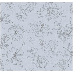D-c-fix Tischdecke Manhattan Palmas Grau, 130x160cm, mit floralem Muster.