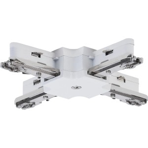 Connecteur en X blanc Paulmann URail pour systèmes de rails pour une conception d'éclairage flexible.
