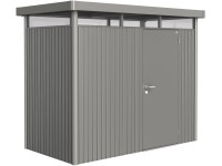 Biohort Metall-Gerätehaus HighLine Quarzgrau-Metallic 3,5 m² Einzeltür