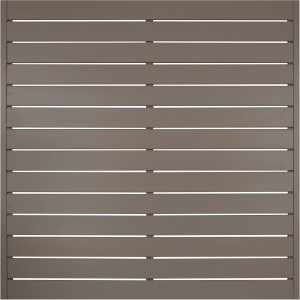 Pannello frangivista Faro, laccato grigio, 180x180cm. Elemento di recinzione in legno con listelli orizzontali.
