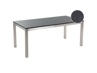 Beliani Gartentisch Grosseto Edelstahl Granit Schwarz Beliani Gartentisch Grosseto Edelstahl Granit Schwarz