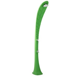 Doccia solare Steinbach Leaf 23 l, doccia da giardino verde con design a foglia e soffione.